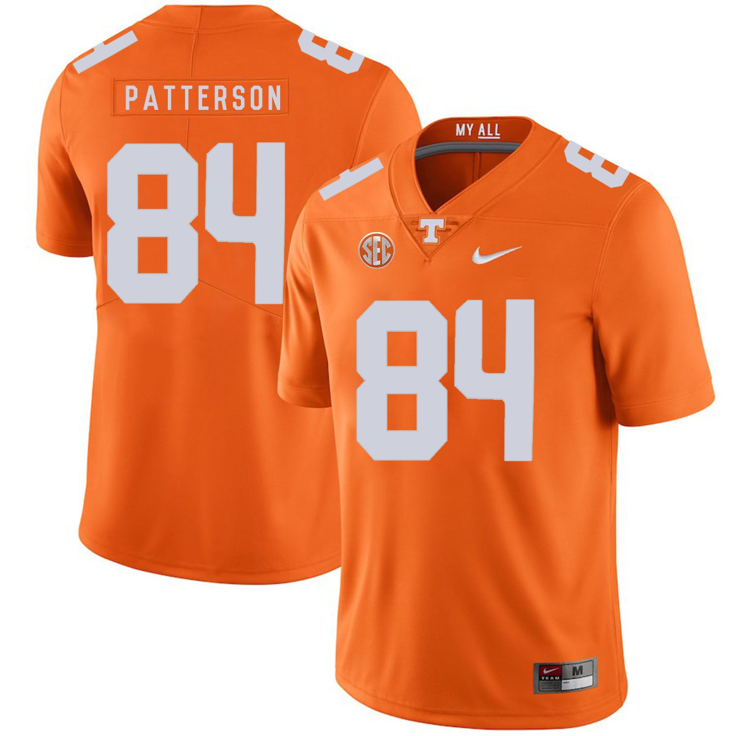 Men Tennessee Volunteers #84 Patterson Orange Customized NCAA Jerseys->customized ncaa jersey->Custom Jersey